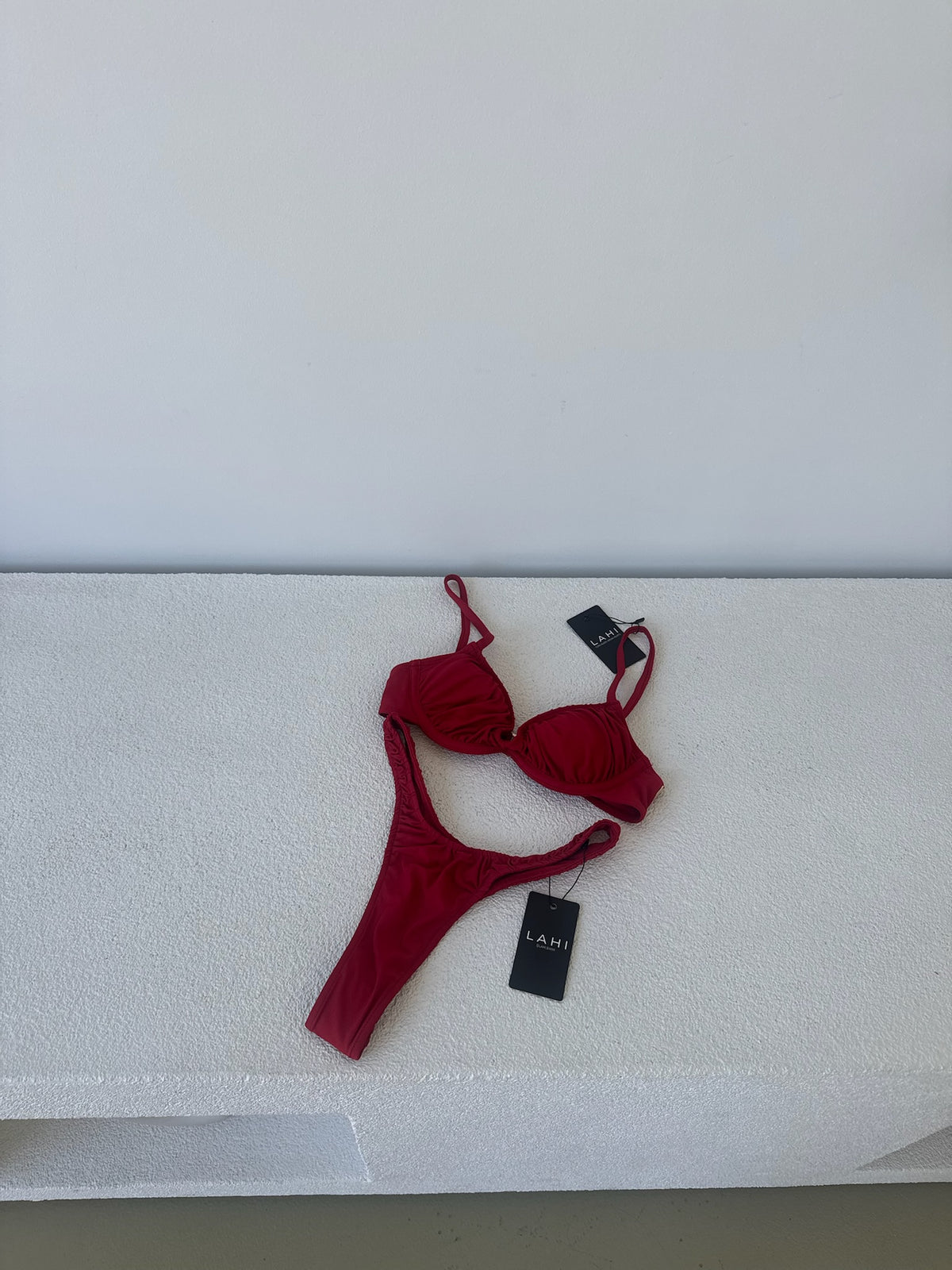 COYOTE ROUCHED THONG BOTTOM - RED