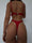 COYOTE ROUCHED THONG BOTTOM - RED